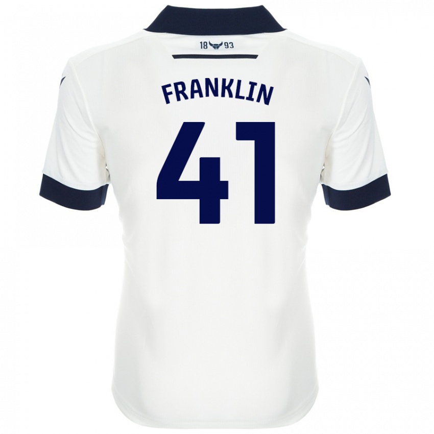 Gyermek George Franklin #41 Fehér Sötétkék Idegenbeli Jersey 2024/25 Mez Póló Ing