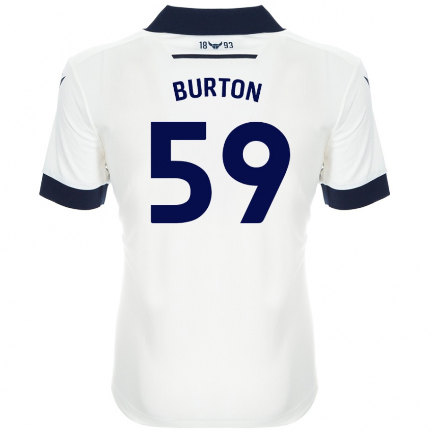 Gyermek Kasway Burton #59 Fehér Sötétkék Idegenbeli Jersey 2024/25 Mez Póló Ing