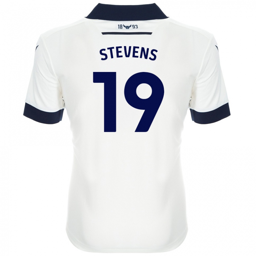 Gyermek Lily Stevens #19 Fehér Sötétkék Idegenbeli Jersey 2024/25 Mez Póló Ing