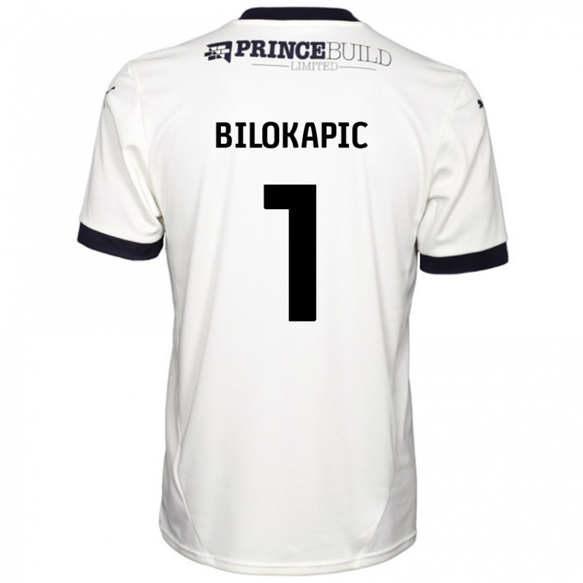 Gyermek Nicholas Bilokapic #1 Törtfehér Fekete Idegenbeli Jersey 2024/25 Mez Póló Ing