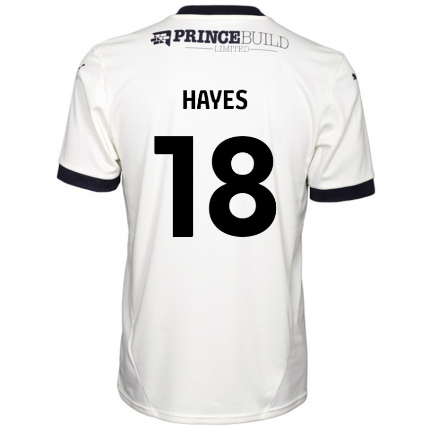 Gyermek Cian Hayes #18 Törtfehér Fekete Idegenbeli Jersey 2024/25 Mez Póló Ing