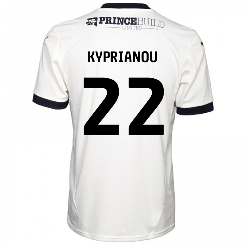 Gyermek Hector Kyprianou #22 Törtfehér Fekete Idegenbeli Jersey 2024/25 Mez Póló Ing