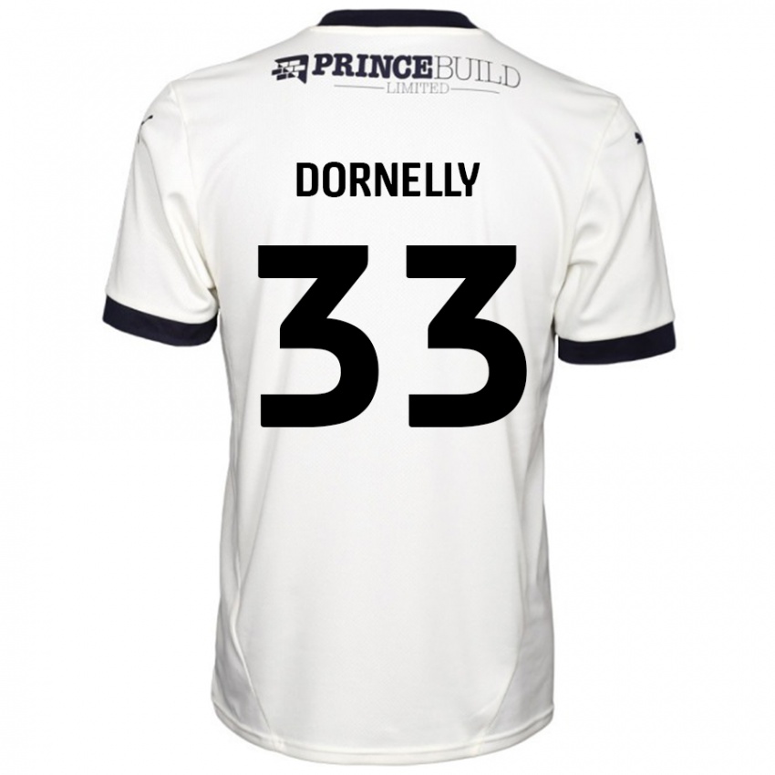 Gyermek James Dornelly #33 Törtfehér Fekete Idegenbeli Jersey 2024/25 Mez Póló Ing