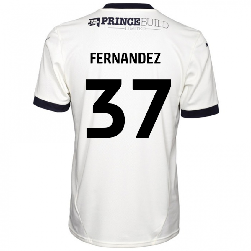 Gyermek Emmanuel Fernandez #37 Törtfehér Fekete Idegenbeli Jersey 2024/25 Mez Póló Ing