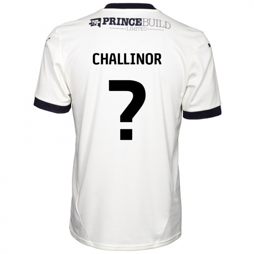 Gyermek Ben Challinor #0 Törtfehér Fekete Idegenbeli Jersey 2024/25 Mez Póló Ing