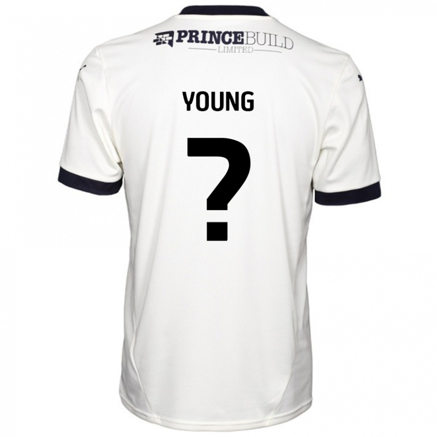 Gyermek Tyler Young #0 Törtfehér Fekete Idegenbeli Jersey 2024/25 Mez Póló Ing