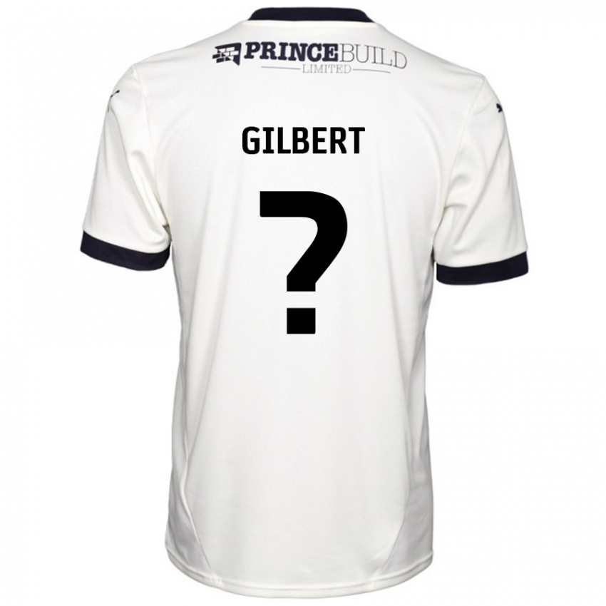 Gyermek Luke Gilbert #0 Törtfehér Fekete Idegenbeli Jersey 2024/25 Mez Póló Ing