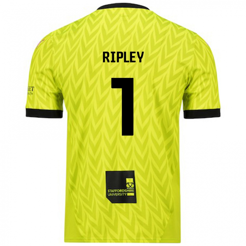 Gyermek Connor Ripley #1 Fluoreszkáló Zöld Idegenbeli Jersey 2024/25 Mez Póló Ing