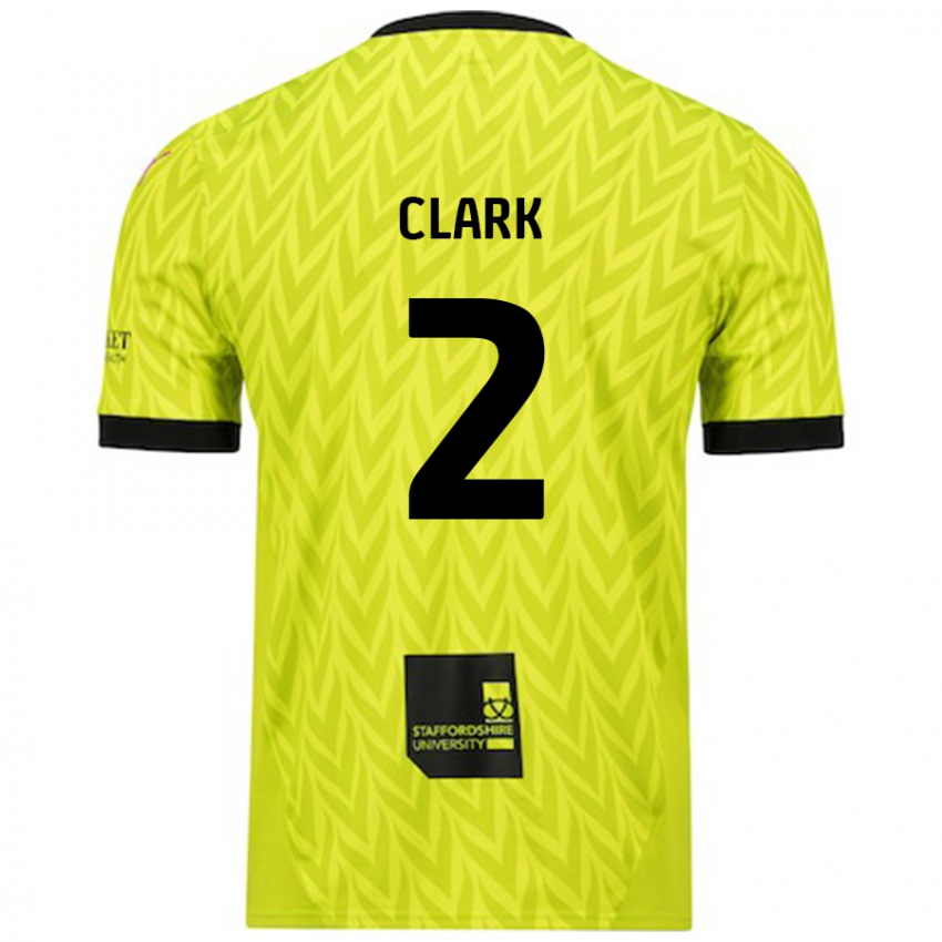 Gyermek Mitch Clark #2 Fluoreszkáló Zöld Idegenbeli Jersey 2024/25 Mez Póló Ing