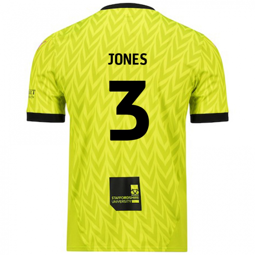 Gyermek Dan Jones #3 Fluoreszkáló Zöld Idegenbeli Jersey 2024/25 Mez Póló Ing