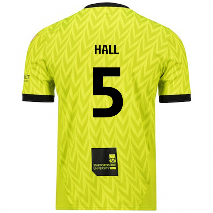 Gyermek Connor Hall #5 Fluoreszkáló Zöld Idegenbeli Jersey 2024/25 Mez Póló Ing