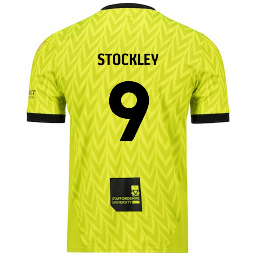 Gyermek Jayden Stockley #9 Fluoreszkáló Zöld Idegenbeli Jersey 2024/25 Mez Póló Ing