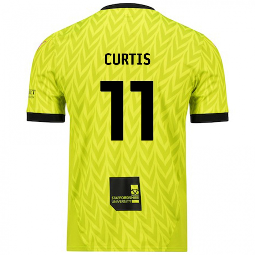 Gyermek Ronan Curtis #11 Fluoreszkáló Zöld Idegenbeli Jersey 2024/25 Mez Póló Ing