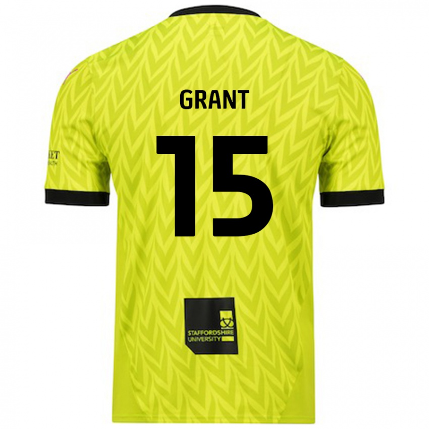 Gyermek Conor Grant #15 Fluoreszkáló Zöld Idegenbeli Jersey 2024/25 Mez Póló Ing