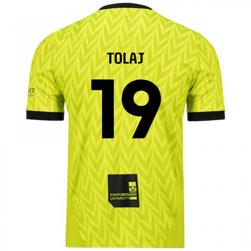 Gyermek Lorent Tolaj #19 Fluoreszkáló Zöld Idegenbeli Jersey 2024/25 Mez Póló Ing