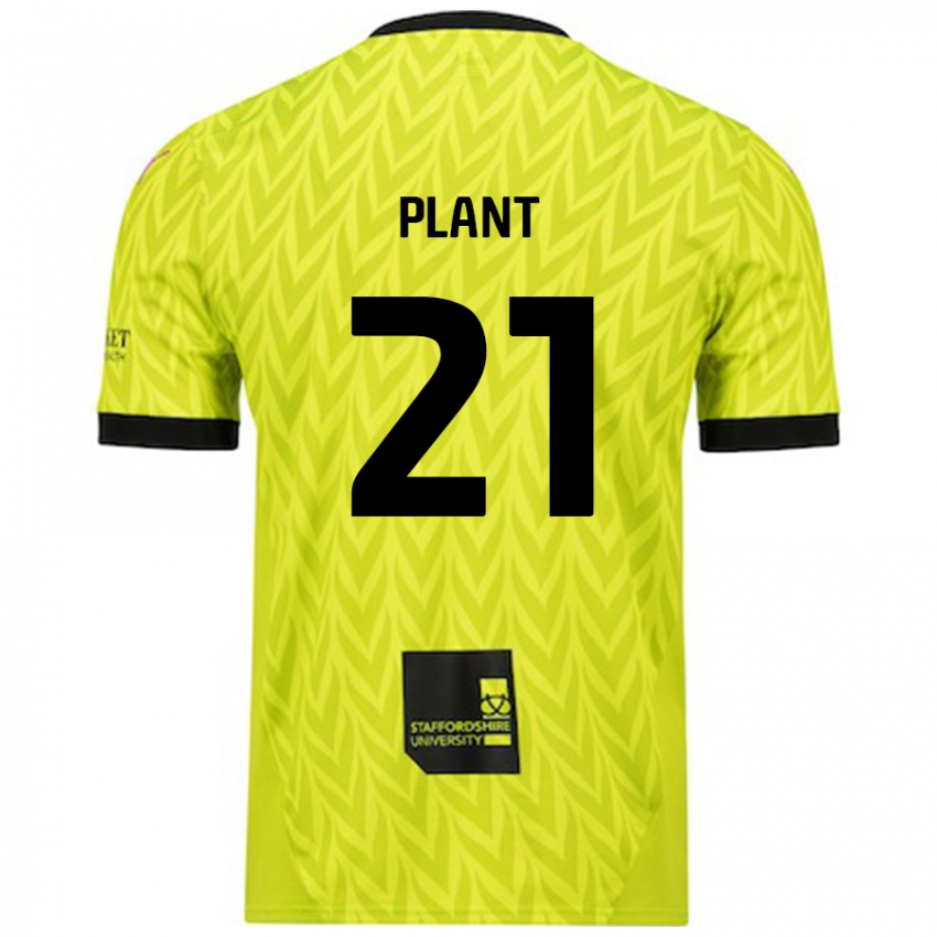 Gyermek James Plant #21 Fluoreszkáló Zöld Idegenbeli Jersey 2024/25 Mez Póló Ing