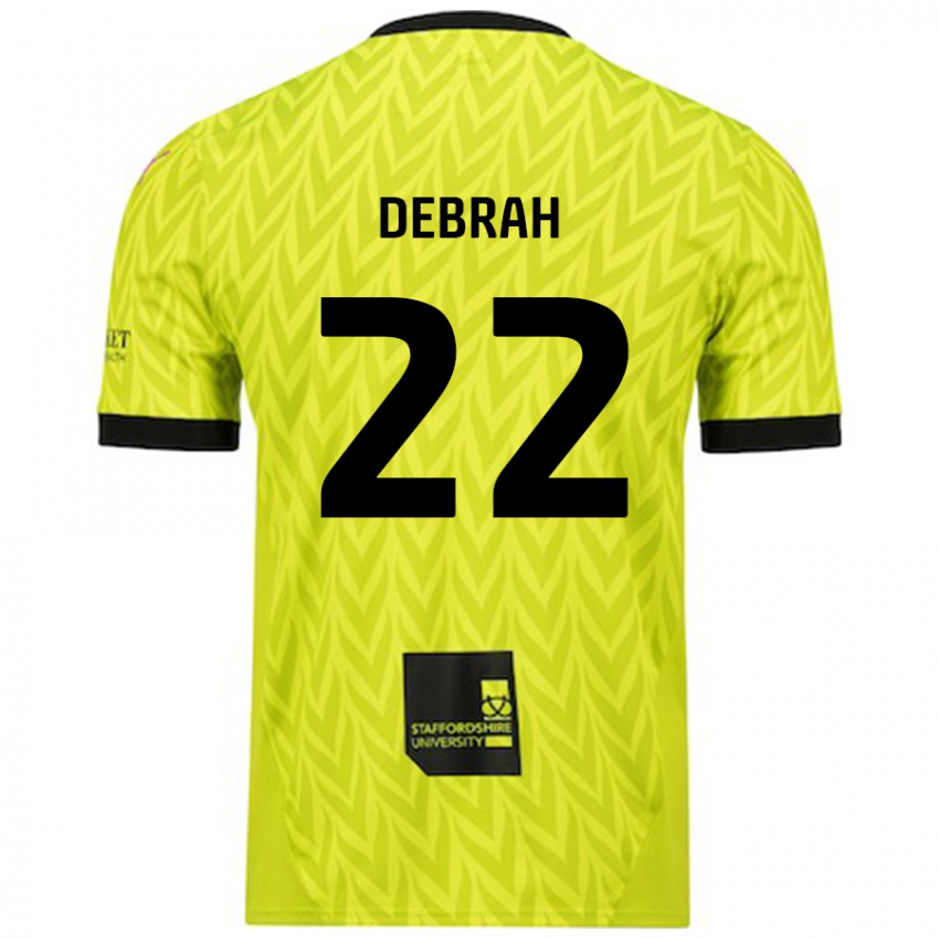 Gyermek Jesse Debrah #22 Fluoreszkáló Zöld Idegenbeli Jersey 2024/25 Mez Póló Ing