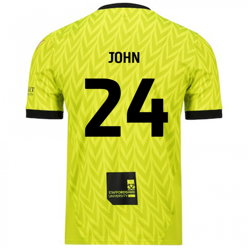 Gyermek Kyle John #24 Fluoreszkáló Zöld Idegenbeli Jersey 2024/25 Mez Póló Ing