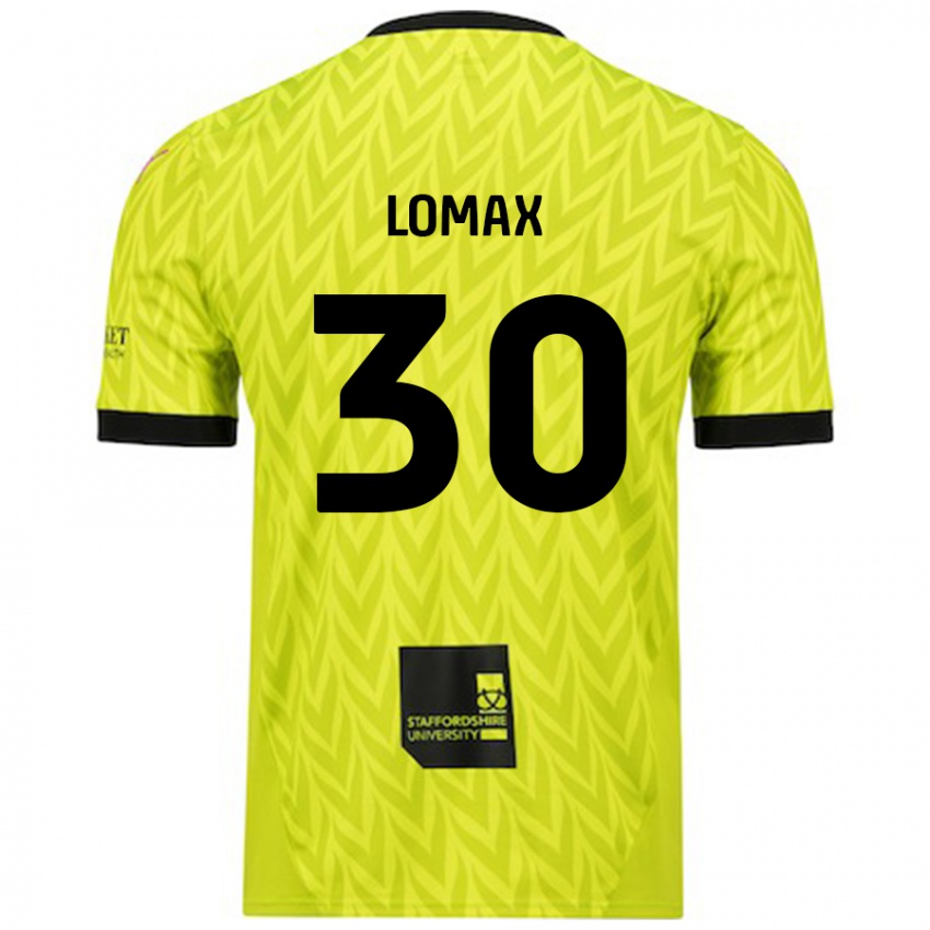 Gyermek Ben Lomax #30 Fluoreszkáló Zöld Idegenbeli Jersey 2024/25 Mez Póló Ing