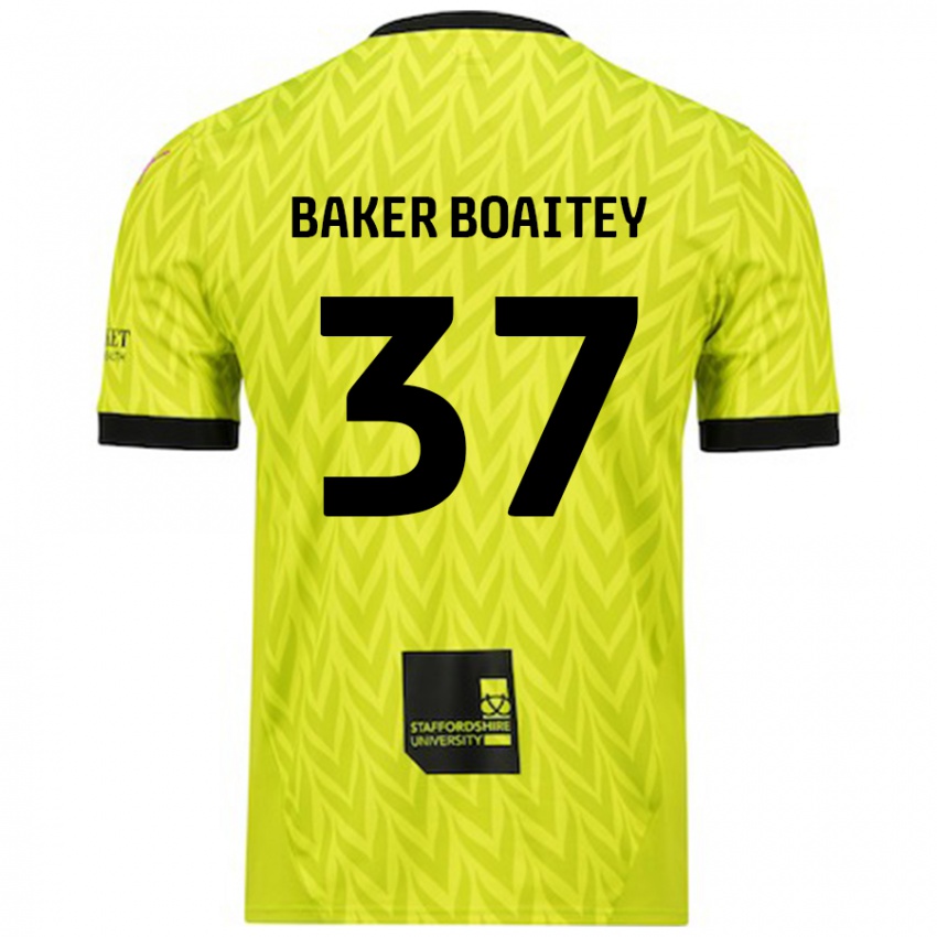 Gyermek Benicio Baker-Boaitey #37 Fluoreszkáló Zöld Idegenbeli Jersey 2024/25 Mez Póló Ing