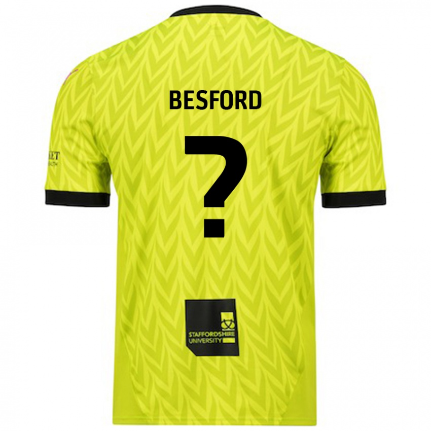 Gyermek Callum Besford #0 Fluoreszkáló Zöld Idegenbeli Jersey 2024/25 Mez Póló Ing