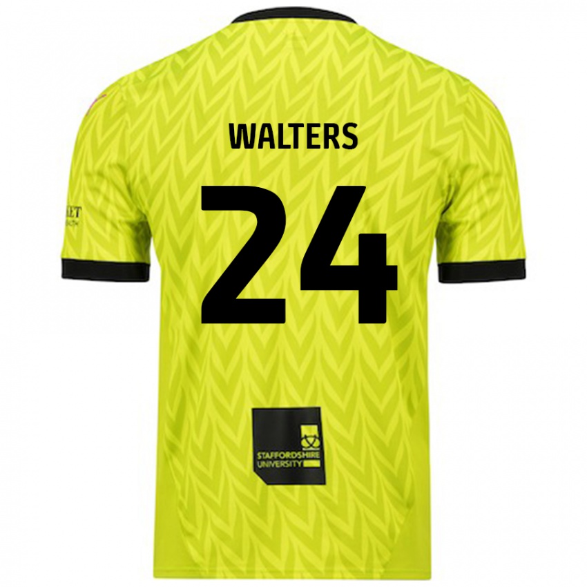 Gyermek Rhys Walters #24 Fluoreszkáló Zöld Idegenbeli Jersey 2024/25 Mez Póló Ing