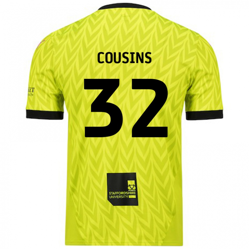 Gyermek Logan Cousins #32 Fluoreszkáló Zöld Idegenbeli Jersey 2024/25 Mez Póló Ing