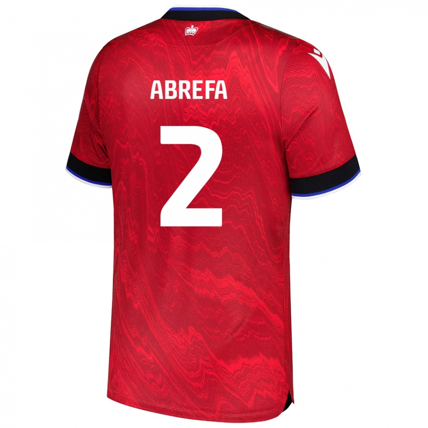 Gyermek Kelvin Abrefa #2 Piros Fekete Idegenbeli Jersey 2024/25 Mez Póló Ing