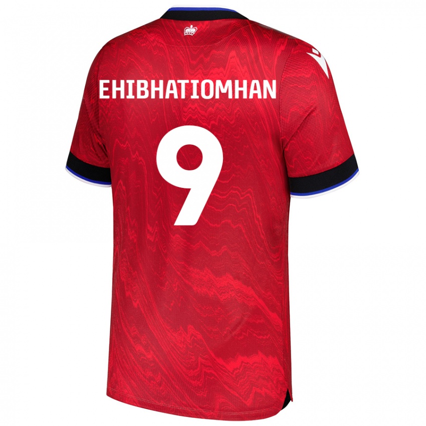 Gyermek Kelvin Ehibhatiomhan #9 Piros Fekete Idegenbeli Jersey 2024/25 Mez Póló Ing