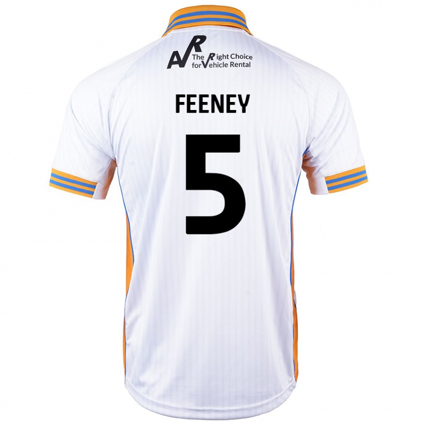 Gyermek Morgan Feeney #5 Fehér Idegenbeli Jersey 2024/25 Mez Póló Ing