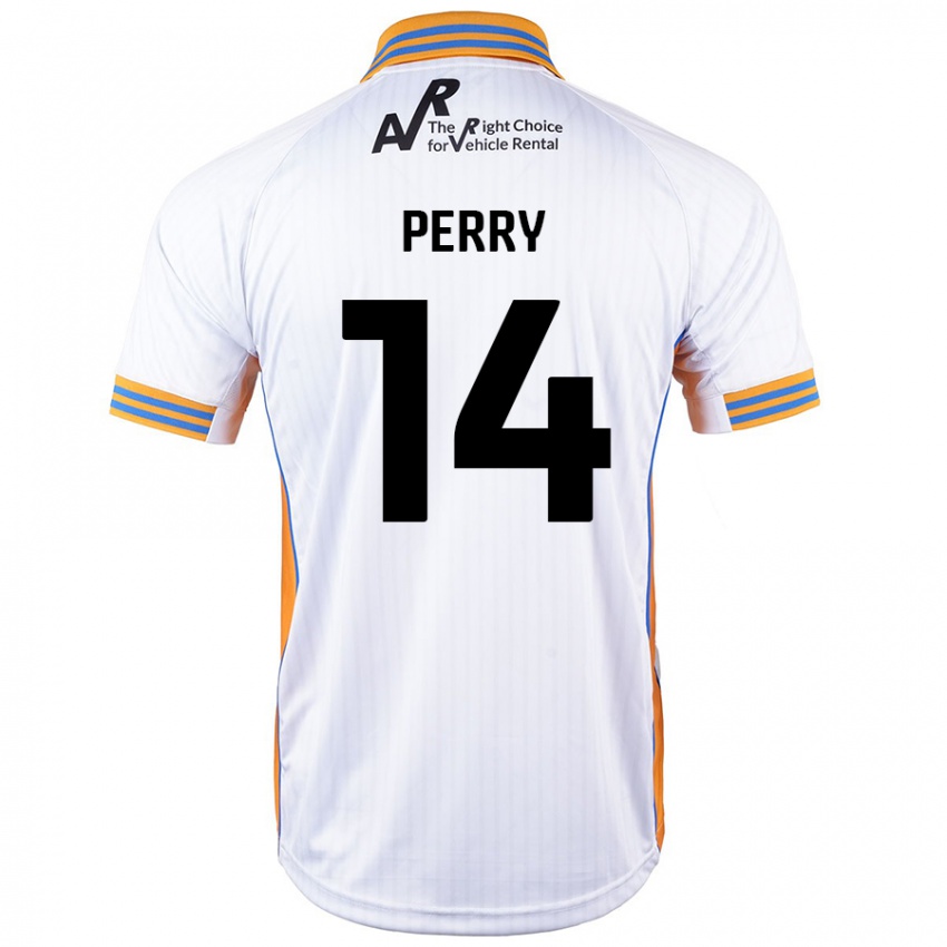 Gyermek Taylor Perry #14 Fehér Idegenbeli Jersey 2024/25 Mez Póló Ing