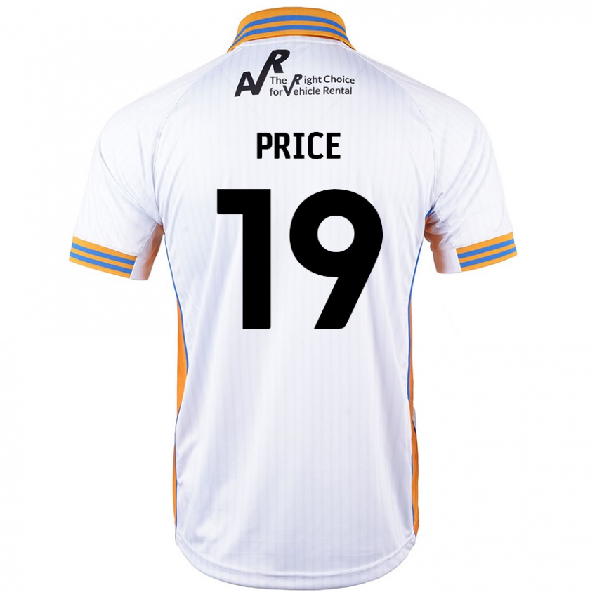 Gyermek Jack Price #19 Fehér Idegenbeli Jersey 2024/25 Mez Póló Ing