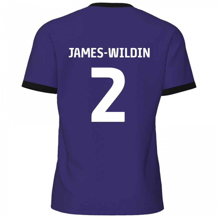 Gyermek Luther James-Wildin #2 Lila Idegenbeli Jersey 2024/25 Mez Póló Ing