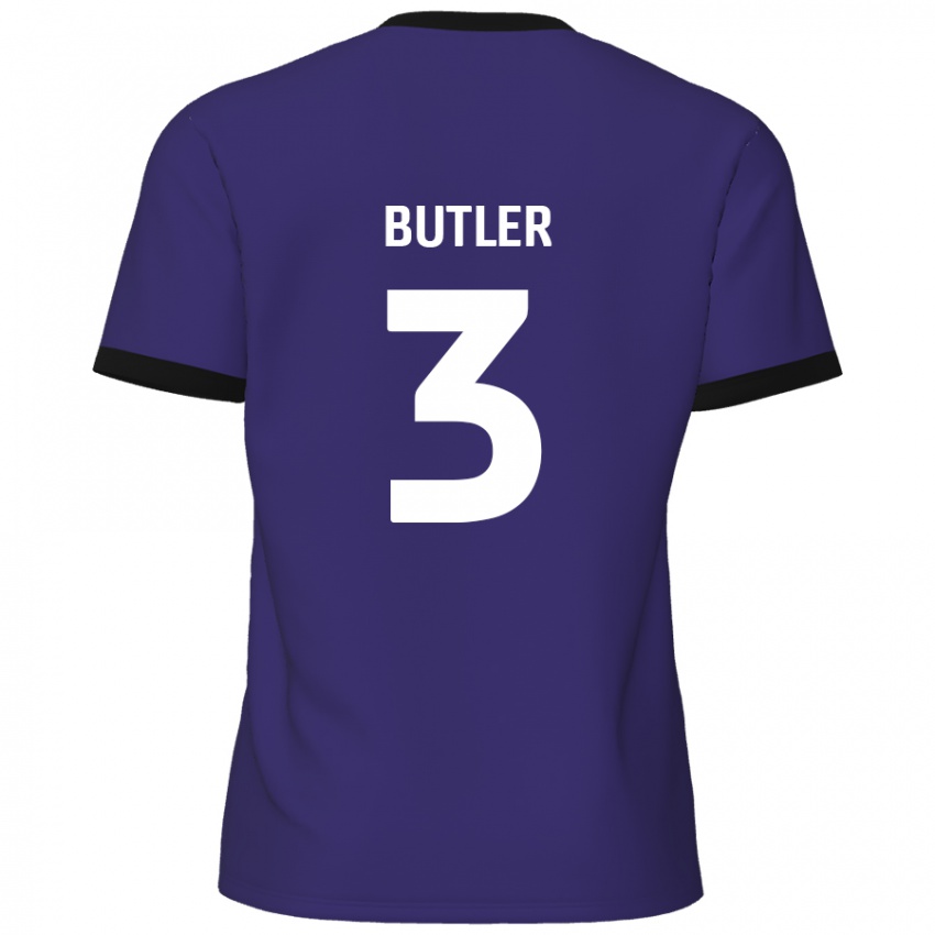 Gyermek Dan Butler #3 Lila Idegenbeli Jersey 2024/25 Mez Póló Ing