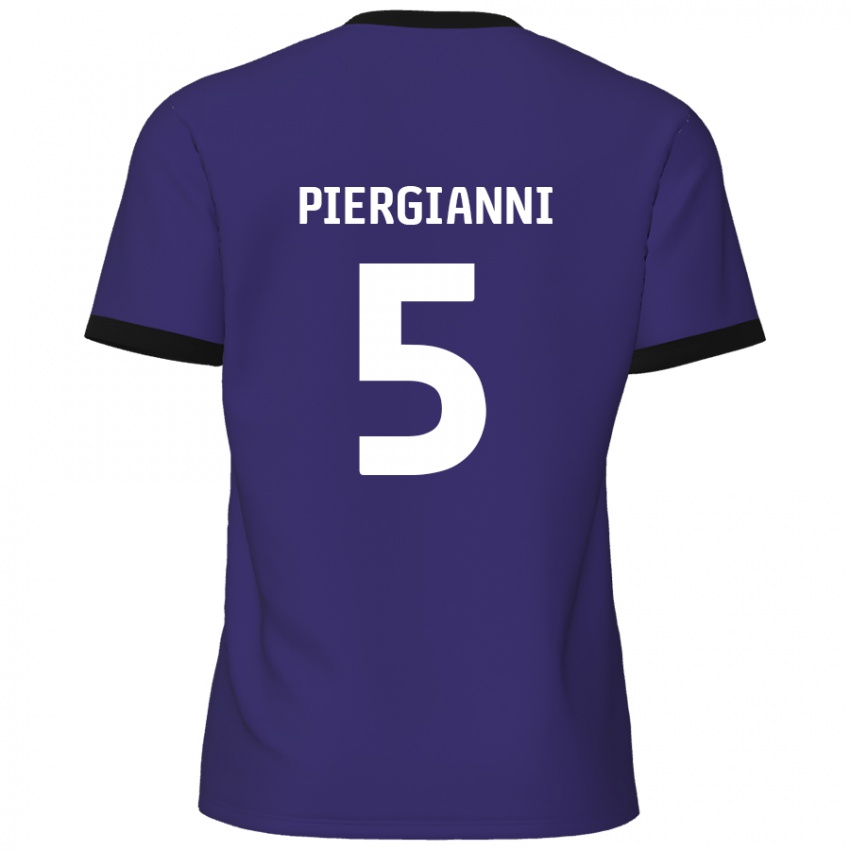 Gyermek Carl Piergianni #5 Lila Idegenbeli Jersey 2024/25 Mez Póló Ing