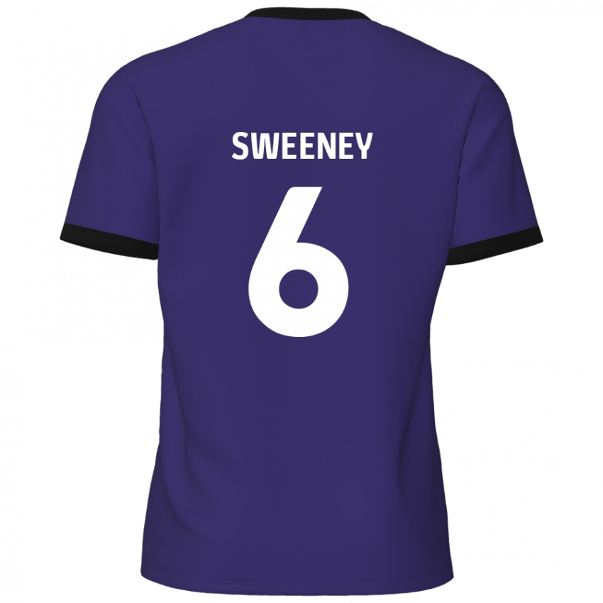 Gyermek Dan Sweeney #6 Lila Idegenbeli Jersey 2024/25 Mez Póló Ing