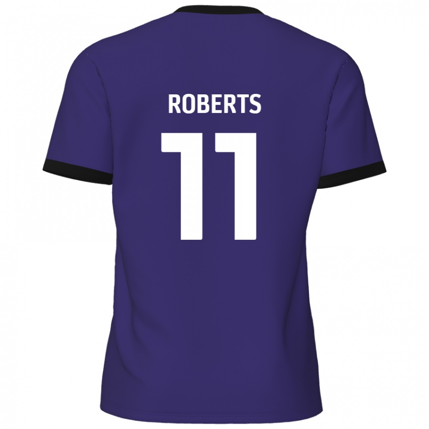 Gyermek Jordan Roberts #11 Lila Idegenbeli Jersey 2024/25 Mez Póló Ing