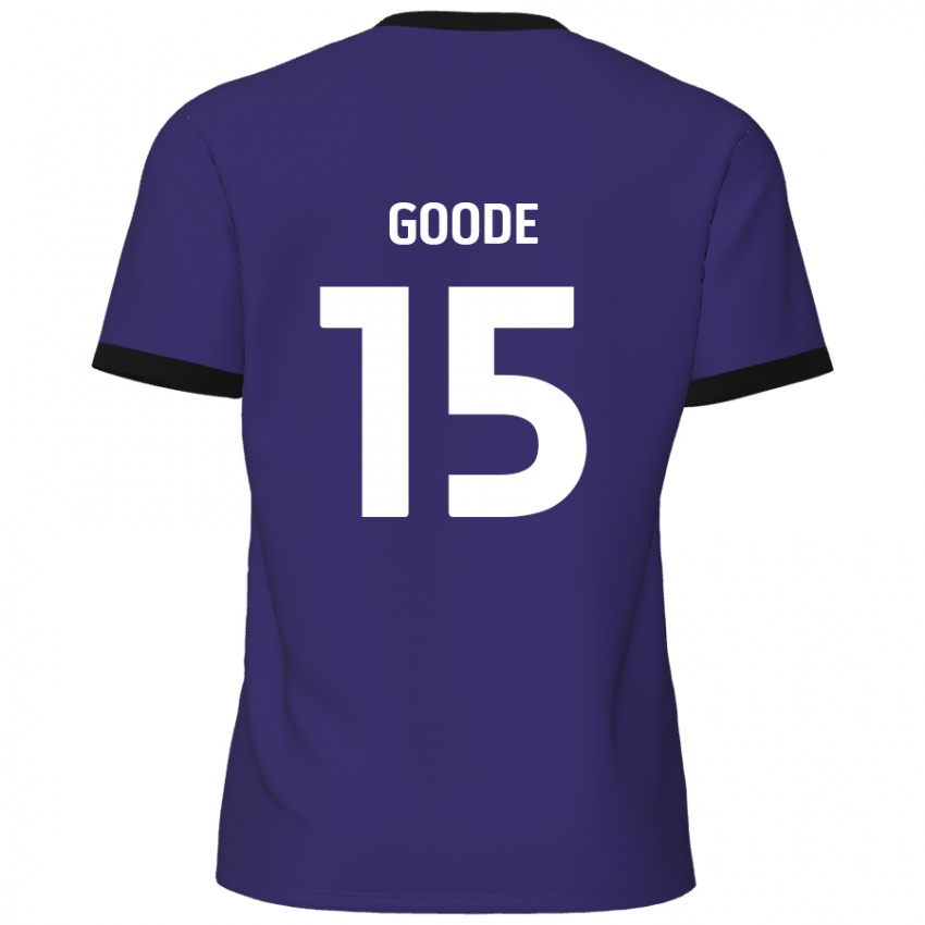 Gyermek Charlie Goode #15 Lila Idegenbeli Jersey 2024/25 Mez Póló Ing