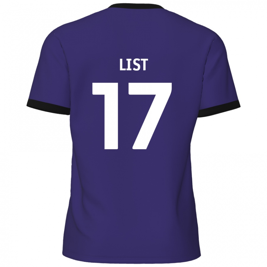 Gyermek Elliott List #17 Lila Idegenbeli Jersey 2024/25 Mez Póló Ing