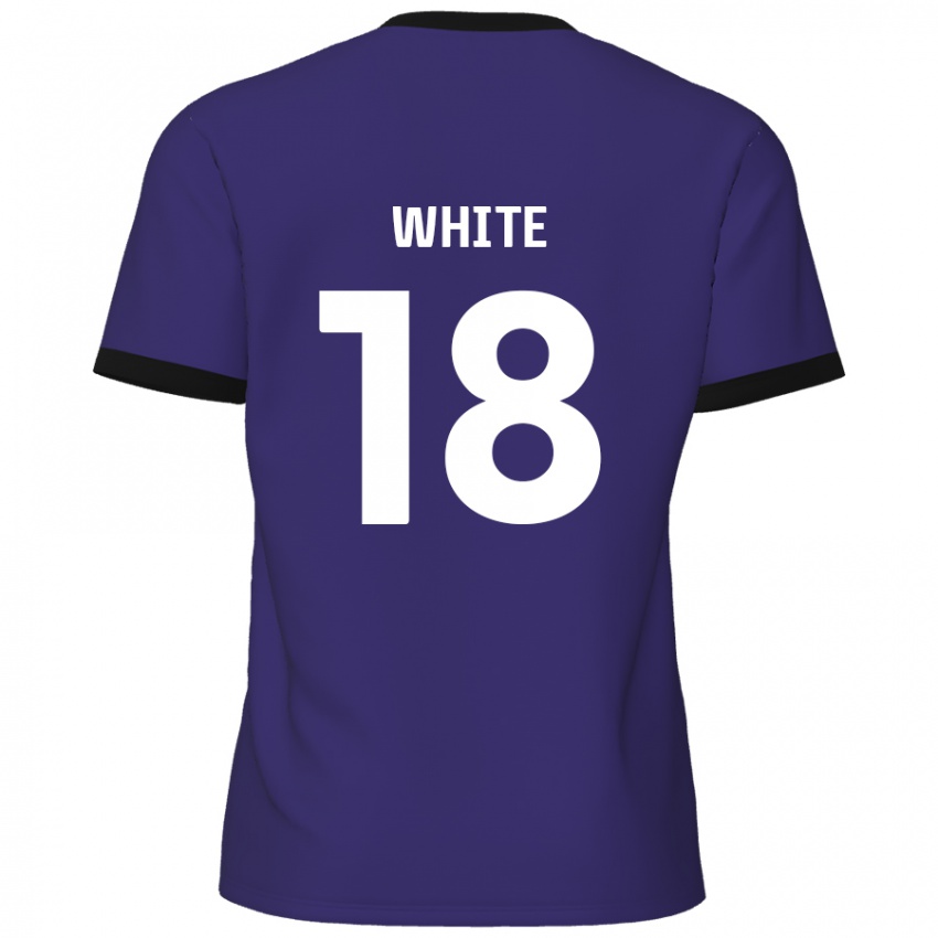 Gyermek Harvey White #18 Lila Idegenbeli Jersey 2024/25 Mez Póló Ing