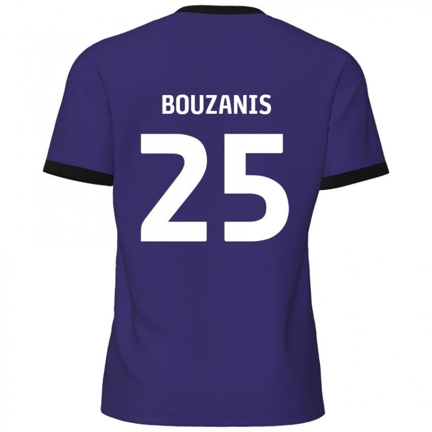 Gyermek Dean Bouzanis #25 Lila Idegenbeli Jersey 2024/25 Mez Póló Ing