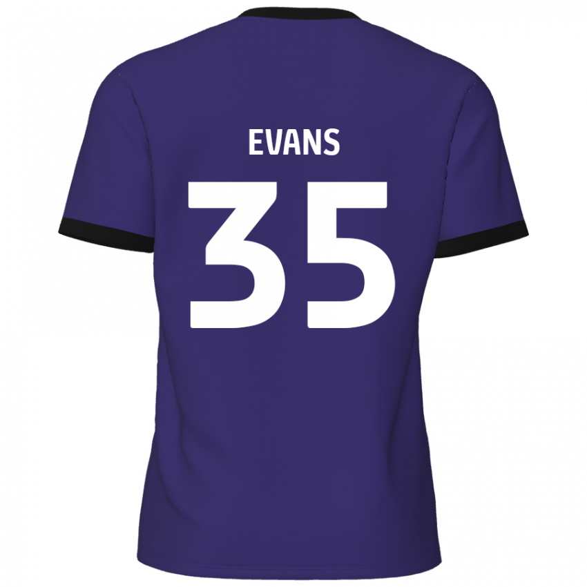 Gyermek Makise Evans #35 Lila Idegenbeli Jersey 2024/25 Mez Póló Ing