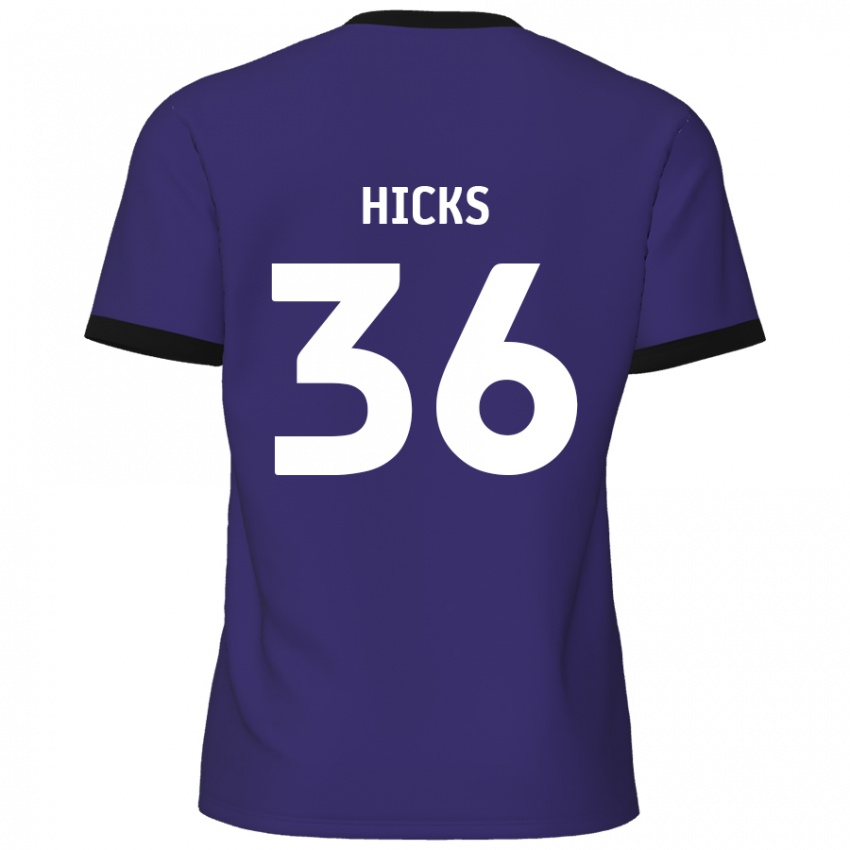 Gyermek David Hicks #36 Lila Idegenbeli Jersey 2024/25 Mez Póló Ing