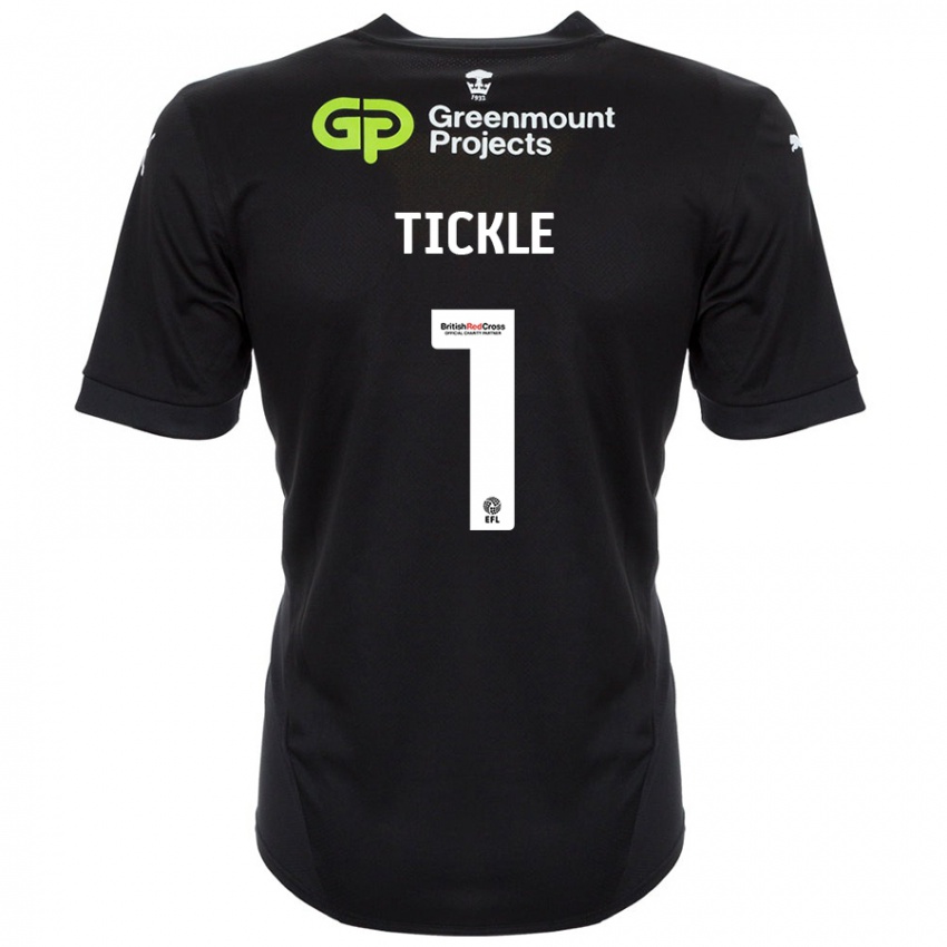 Gyermek Sam Tickle #1 Fekete Idegenbeli Jersey 2024/25 Mez Póló Ing