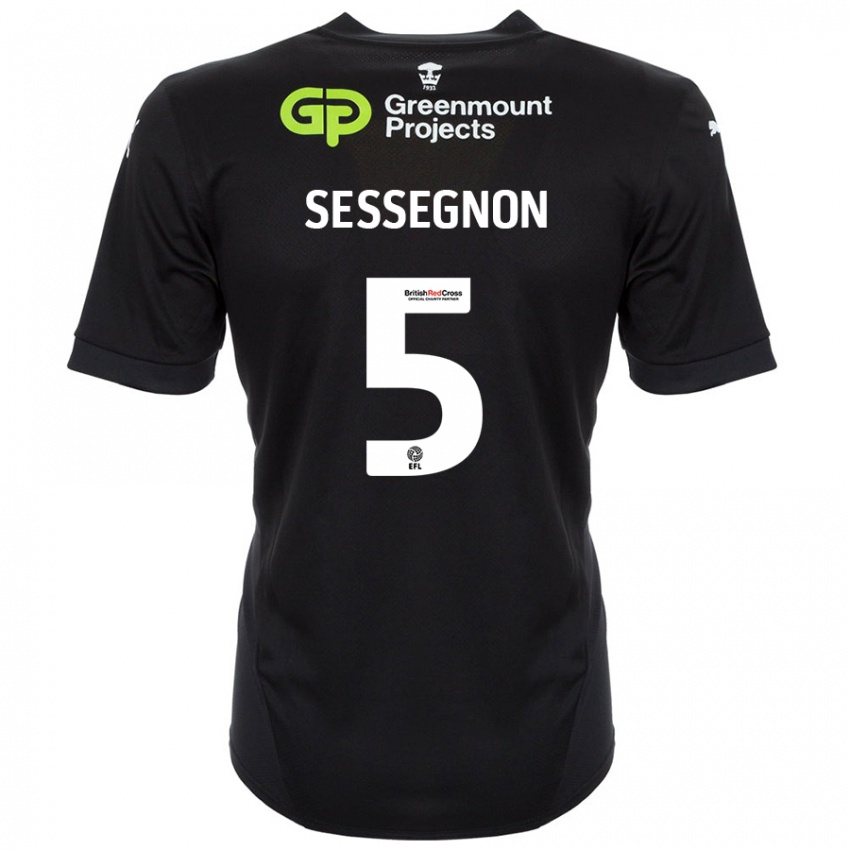 Gyermek Steven Sessegnon #5 Fekete Idegenbeli Jersey 2024/25 Mez Póló Ing