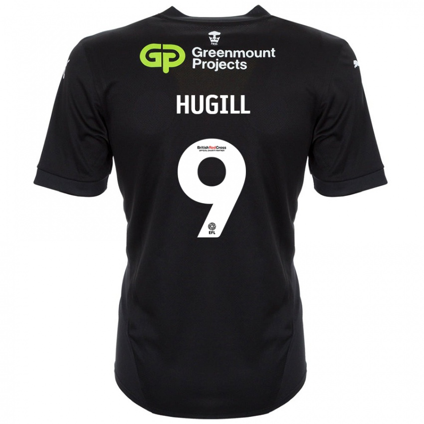 Gyermek Joe Hugill #9 Fekete Idegenbeli Jersey 2024/25 Mez Póló Ing