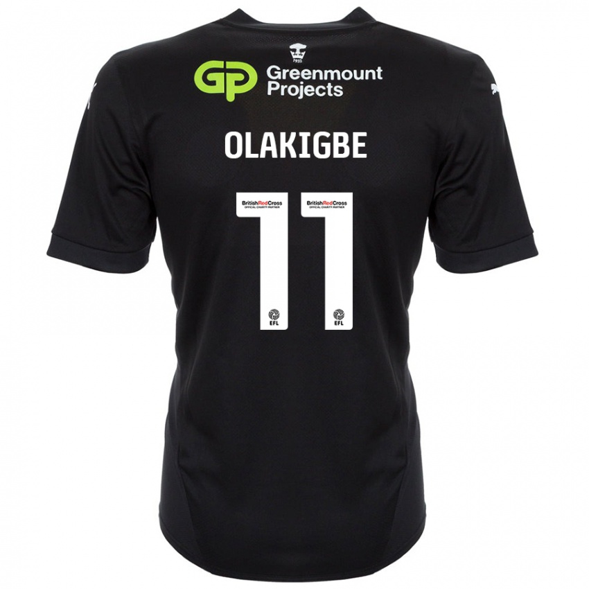 Gyermek Michael Olakigbe #11 Fekete Idegenbeli Jersey 2024/25 Mez Póló Ing