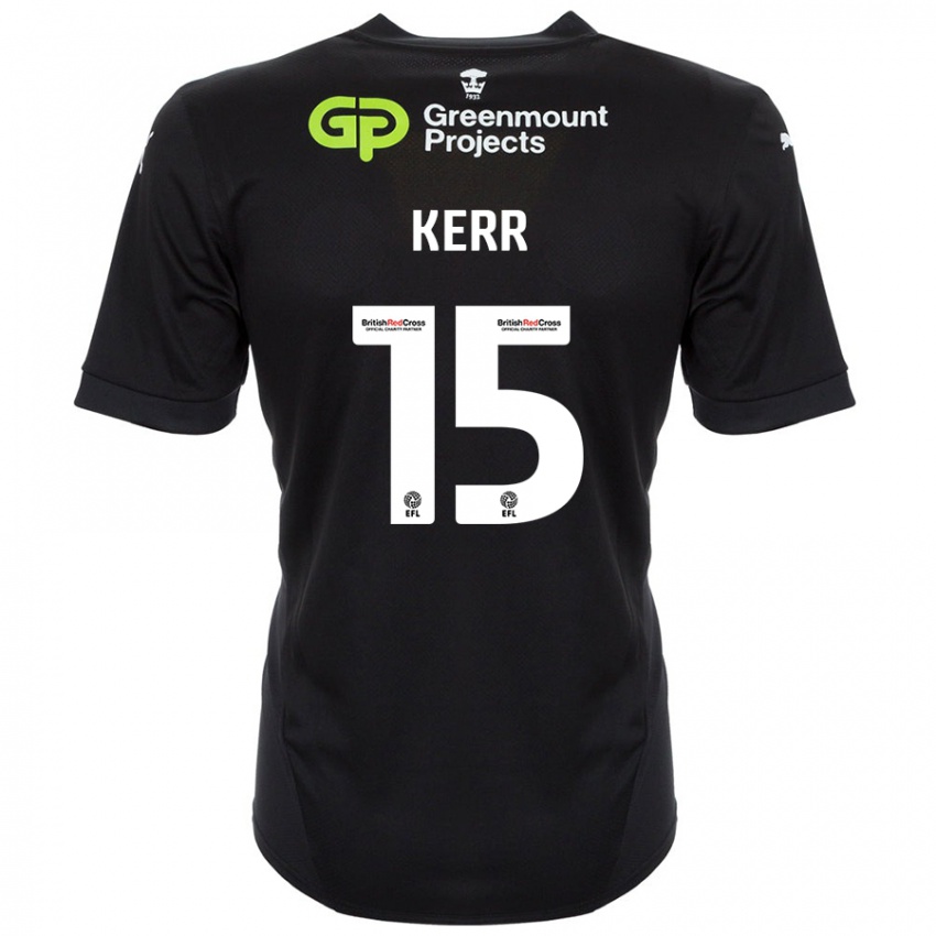 Gyermek Jason Kerr #15 Fekete Idegenbeli Jersey 2024/25 Mez Póló Ing