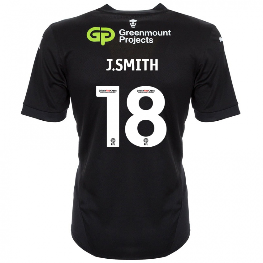 Gyermek Jonny Smith #18 Fekete Idegenbeli Jersey 2024/25 Mez Póló Ing