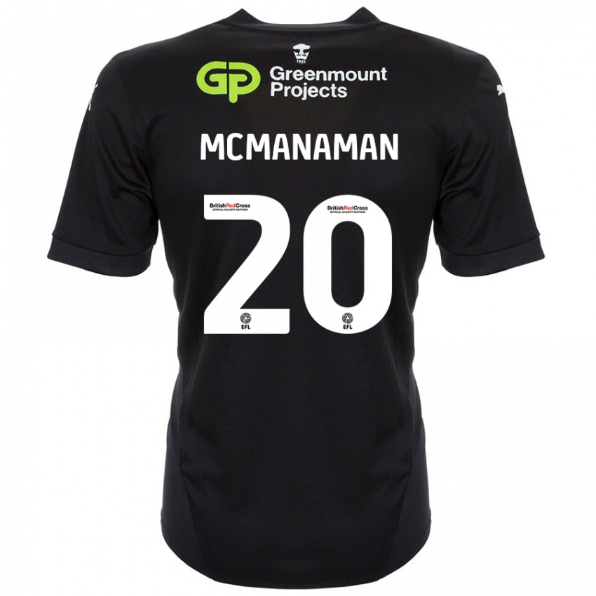 Gyermek Callum Mcmanaman #20 Fekete Idegenbeli Jersey 2024/25 Mez Póló Ing